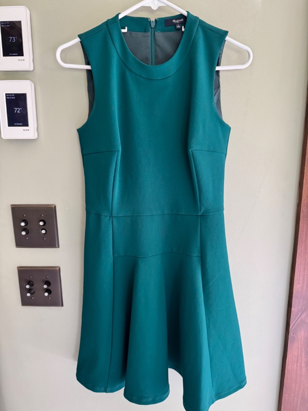 Perfect Condition Madewell Emerald Green Fit and Flare Dress - Size 2